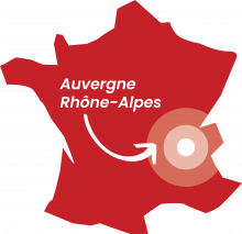 Carte de France - PR Sanit & Climat, Auvergne Rhône-Alpes